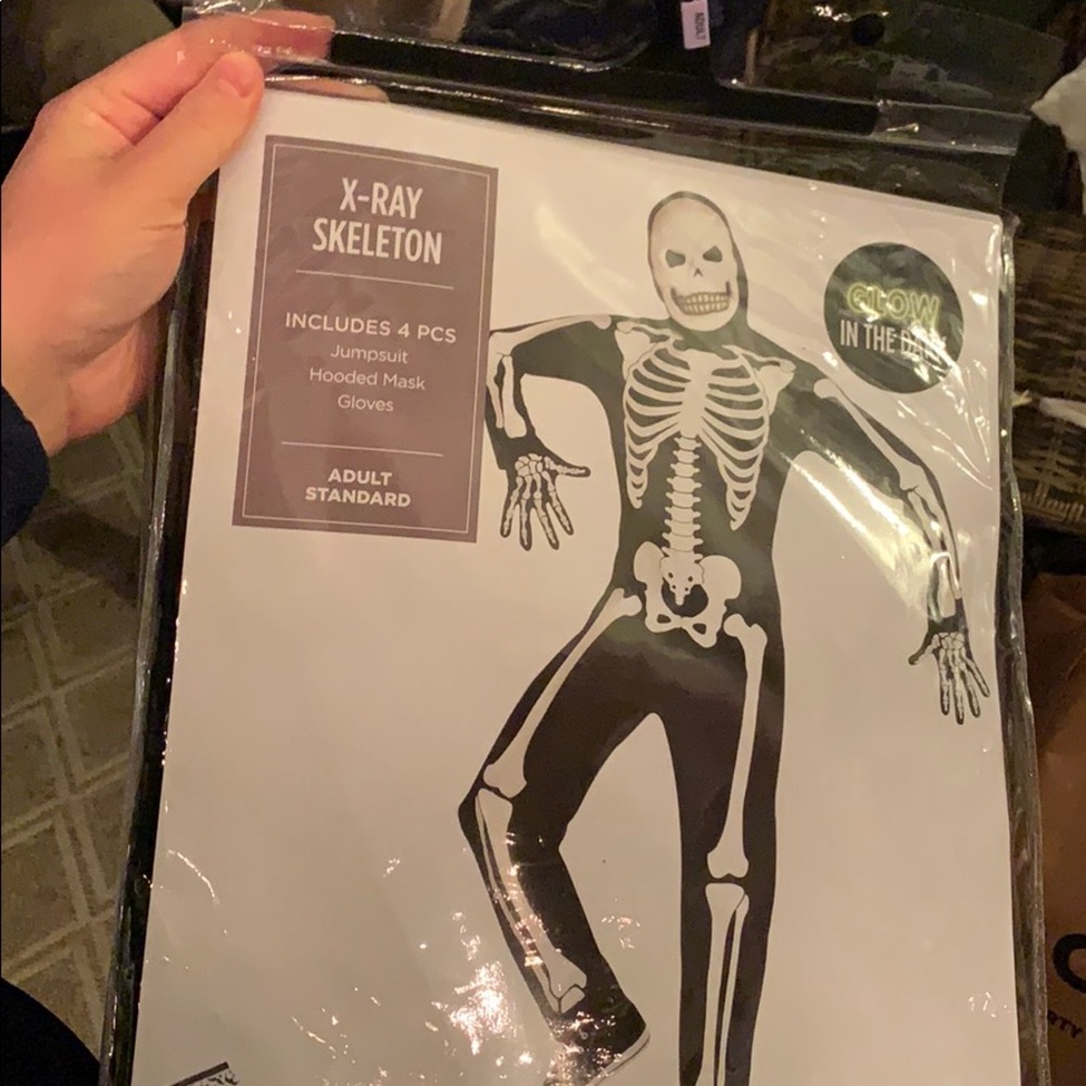 SKELETON ADULT STANDARD COSTUMES GLOW IN THE DARK